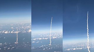 video Pohľad na štart Artemis II z lietadla