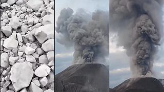 video Sopka vybuchla priamo počas túry, okolo turistov lietal veľké šutre (Guatemala)