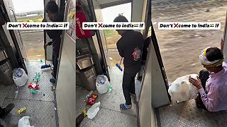 video Upratovanie vlaku na indický spôsob