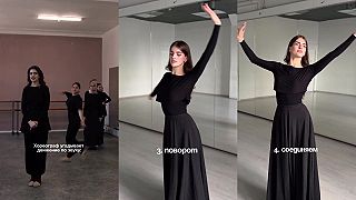 video Ruská učiteľka tanca pozná tanečné kroky lezginky podľa zvuku