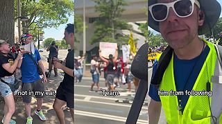 Brit a jeho priateľka z Antify protestujú v Washingtone DC