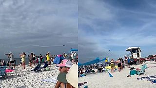 video Blue Angels preleteli ponad pláž na Floride, ľudia neboli vôbec nadšení