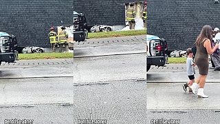 Prevrátený dom spadol na auto pri masívnej zrážke v Georgii