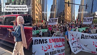 Stovky pro-palestínskych protestujúcich pochodovali centrom Chicaga k Trump Towe