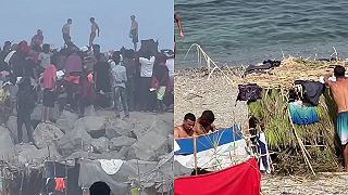 video Napätie v Ceute: provizórne tábory migrantov na plážach a strety s políciou