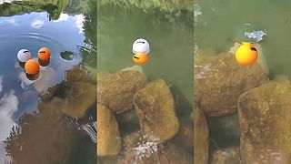 video Pingpongové loptičky vs. malý vodný vír