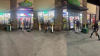video Zábavný „škriatok” sa v Atlante sa pokúsil ukradnúť tovar z čerpačky
