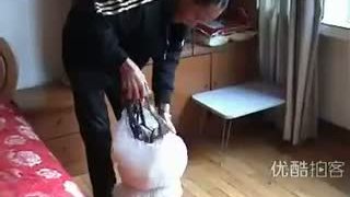 Hadí muž si zasúval hady do nosa a krku
