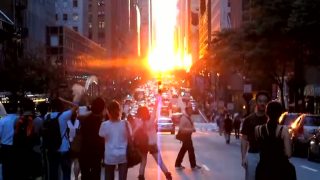 Manhattanhenge - západ slnka v New Yorku