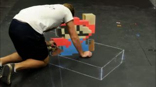 3D Super Mario na chodníku