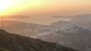 Santorini - západ slnka z vrchu Profitis Ilias