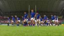 Siva Tau /Haka/ podaný reprezantou Samoi v ragby word cup 19