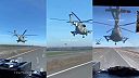 Ukrajinské vrtuľníky Mi-8 letiace na bojovú misiu
