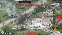 Zničenie ukrajinského tanku T-72B dronmi FPV dronmi.