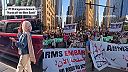 Stovky pro-palestínskych protestujúcich pochodovali centrom Chicaga k Trump Towe